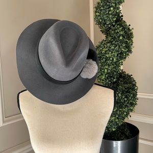Bcbgmaxazria gray and black hat